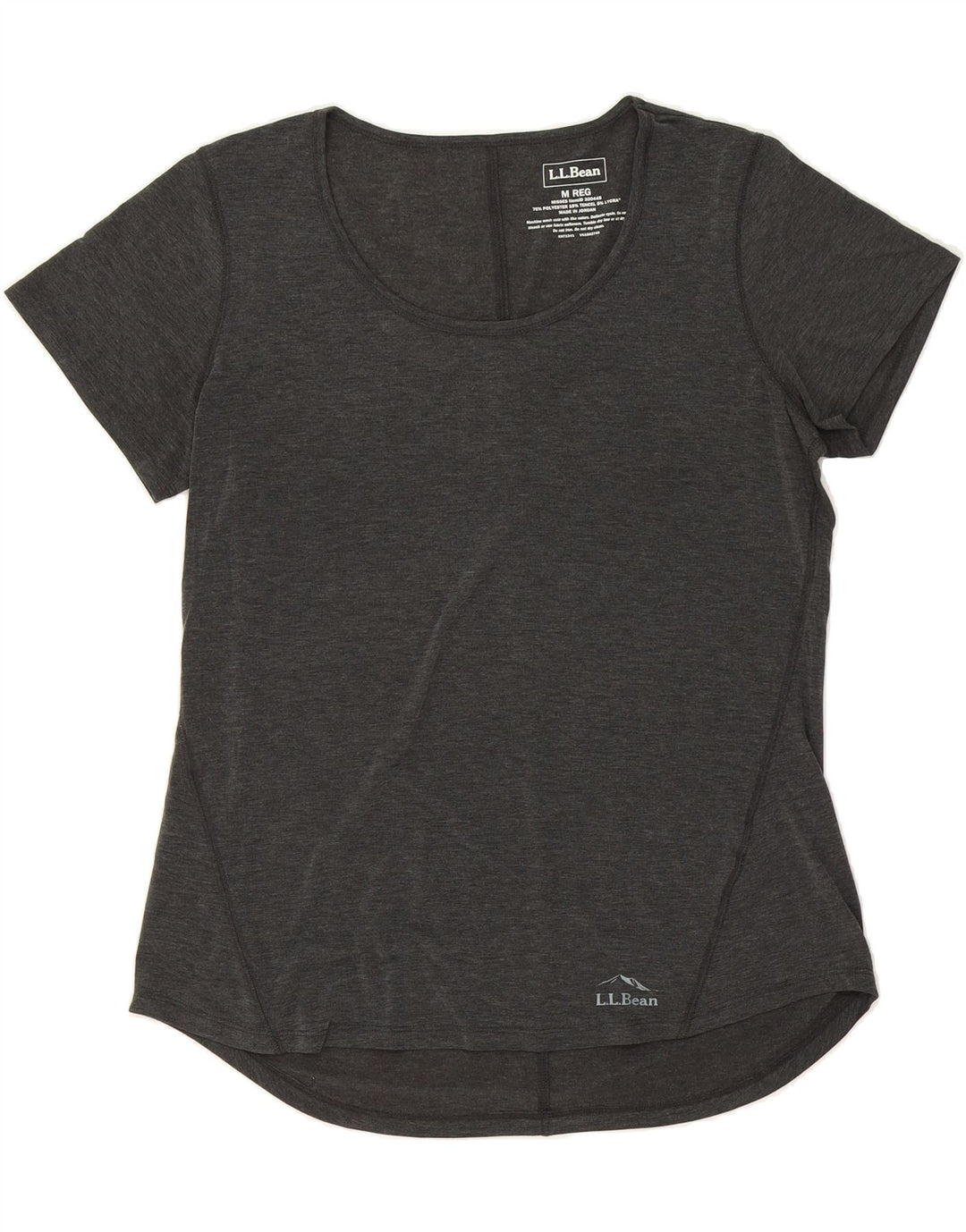 L.L.BEAN Womens T-Shirt Top UK 14 Medium Grey Polyester Vintage L.L.Bean and Second-Hand L.L.Bean from Messina Hembry 