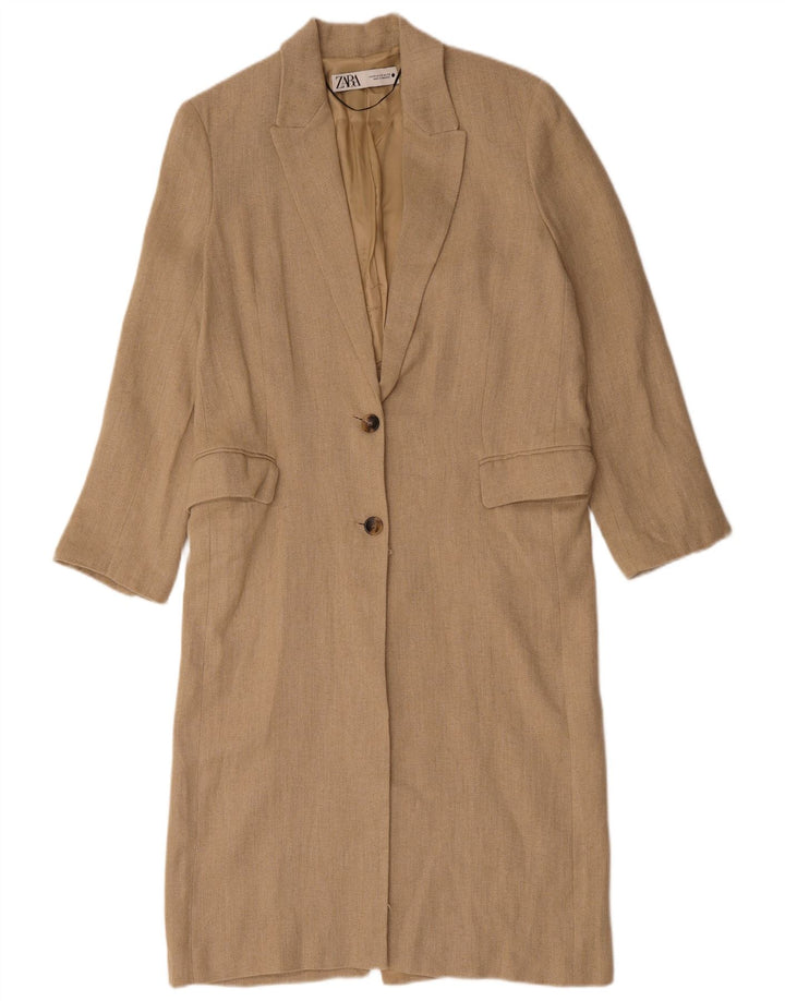 ZARA Γυναικείο Πανωφόρι UK 6 XS Μπεζ Λινό