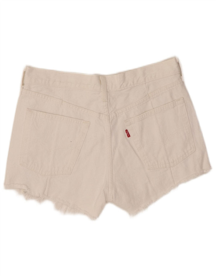 LEVI'S Γυναικείο Σορτς Τζιν 501 W27 Μεσαίο λευκό βαμβακερό