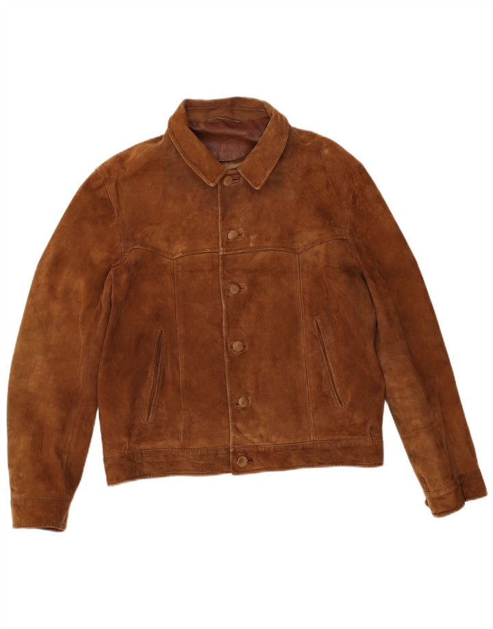 Vintage Ανδρικό Suede Jacket UK 38 Medium Brown
