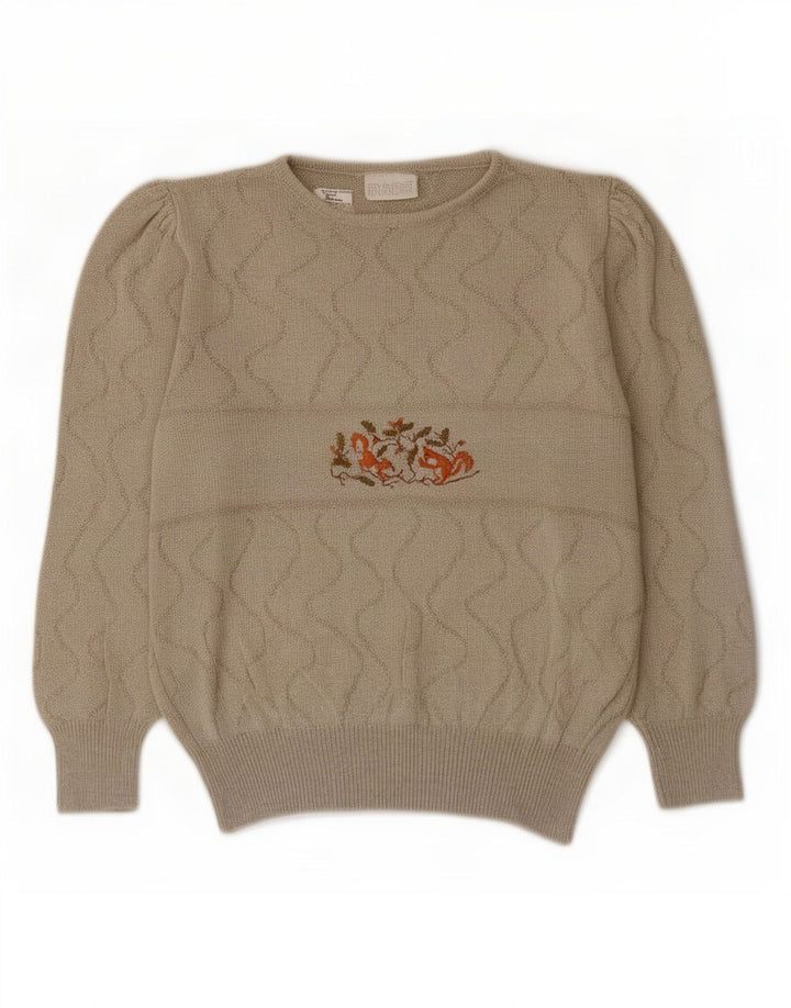 Γυναικείο πουλόβερ Rabe Graphic Crew Neck Jumper EU 38 Μεσαίο γκρι ριγέ