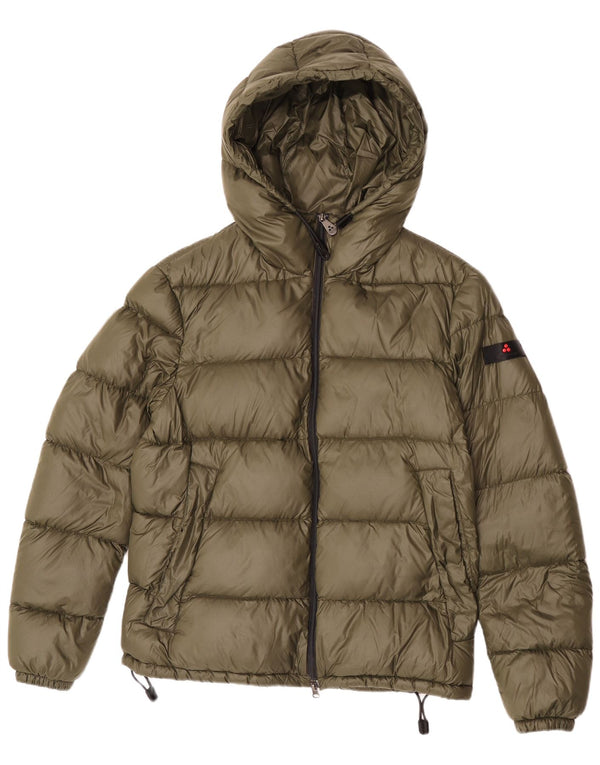 PEUTEREY Γυναικείο μπουφάν με κουκούλα UK 16 Large Khaki Polyamide