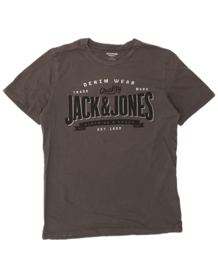 Ανδρικό γραφικό μπλουζάκι Jack & Jones Τοπ μεσαίο γκρι βαμβακερό