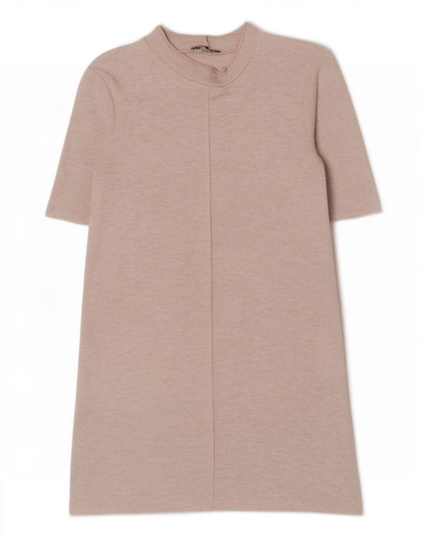 Zara Γυναικείο φόρεμα Shift UK 14 Medium Beige Flecked Polyester