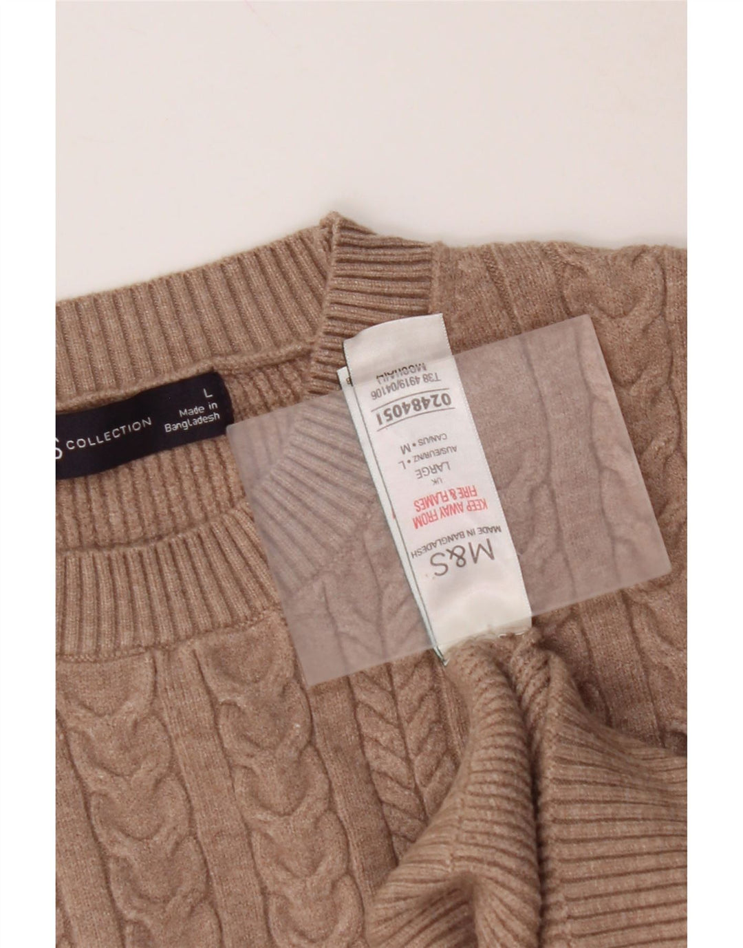 MARKS & SPENCER Γυναικείο πουλόβερ Crop Crew Neck Jumper UK 16 Large Brown