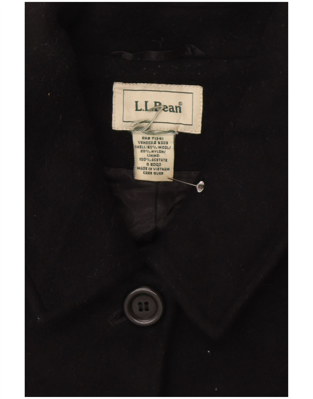 L.L.Bean Γυναικείο Πανωφόρι UK 20 2XL Μαύρο Μάλλινο