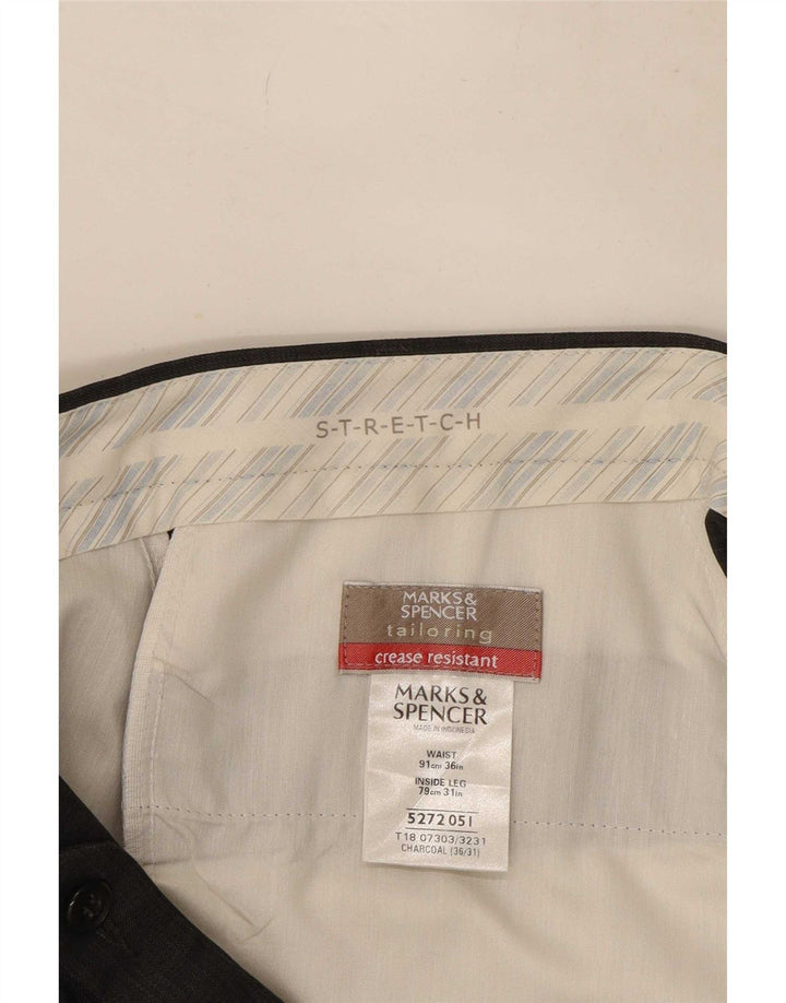 Marks & Spencer Ανδρικό Stretch Κοστούμι Παντελόνι W36 L31 Γκρι Πολυεστέρας