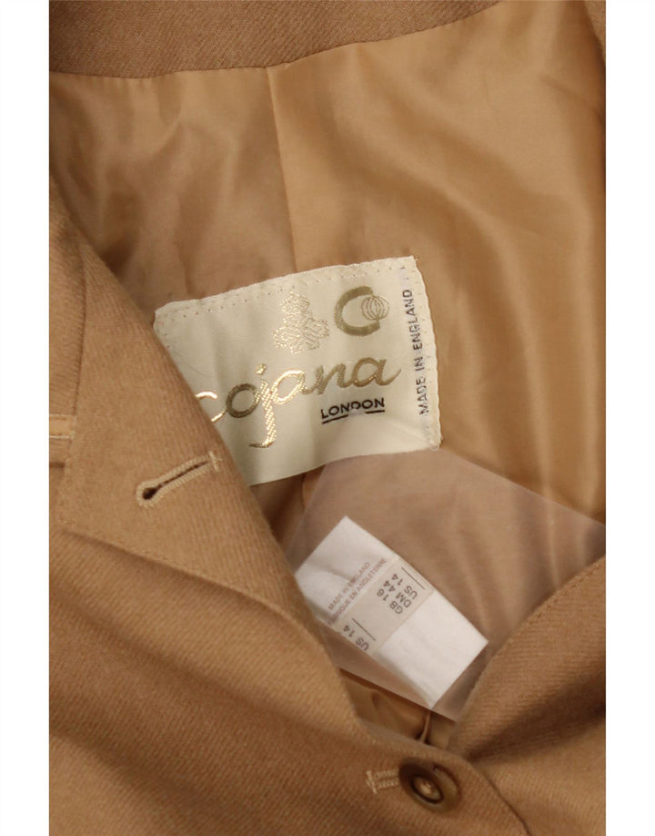 COJANA Γυναικείο σακάκι με 4 κουμπιά UK 16 Large Beige Wool