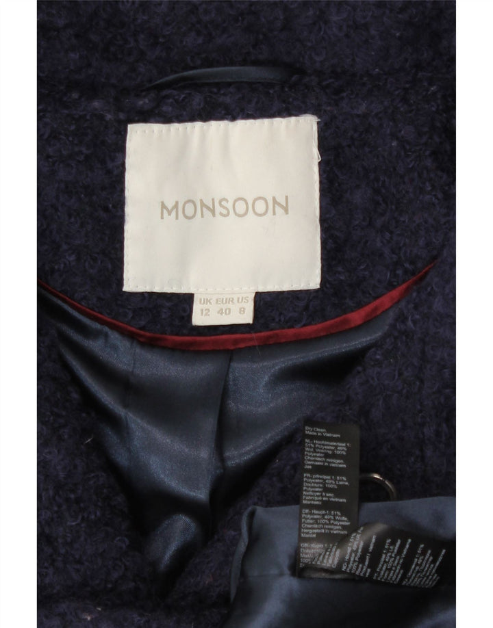 Γυναικείο παλτό Monsoon UK 12 Medium Navy Blue Polyester