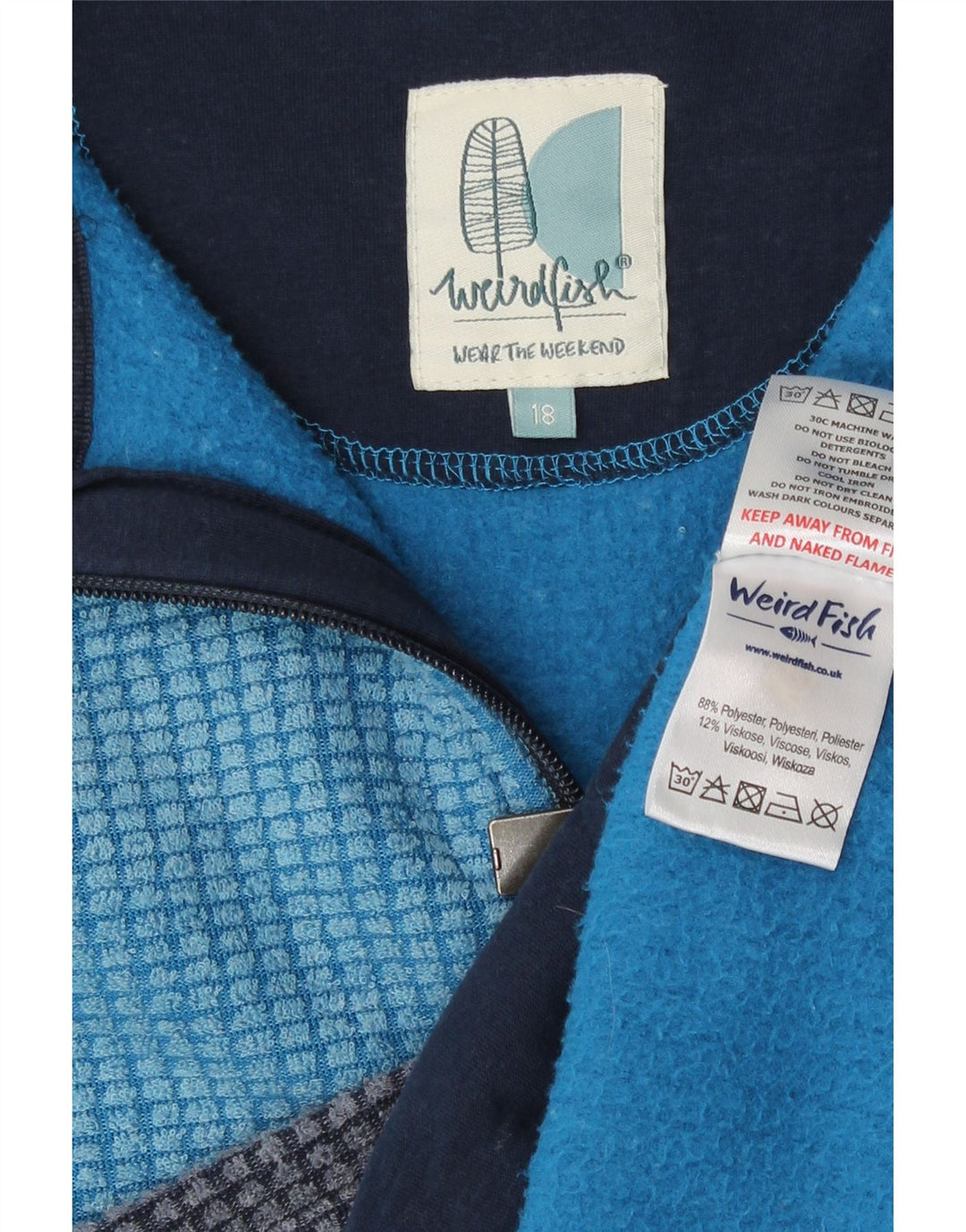 Weird Fish Γυναικείο φλις μπουφάν UK 18 XL μπλε πολυεστέρας