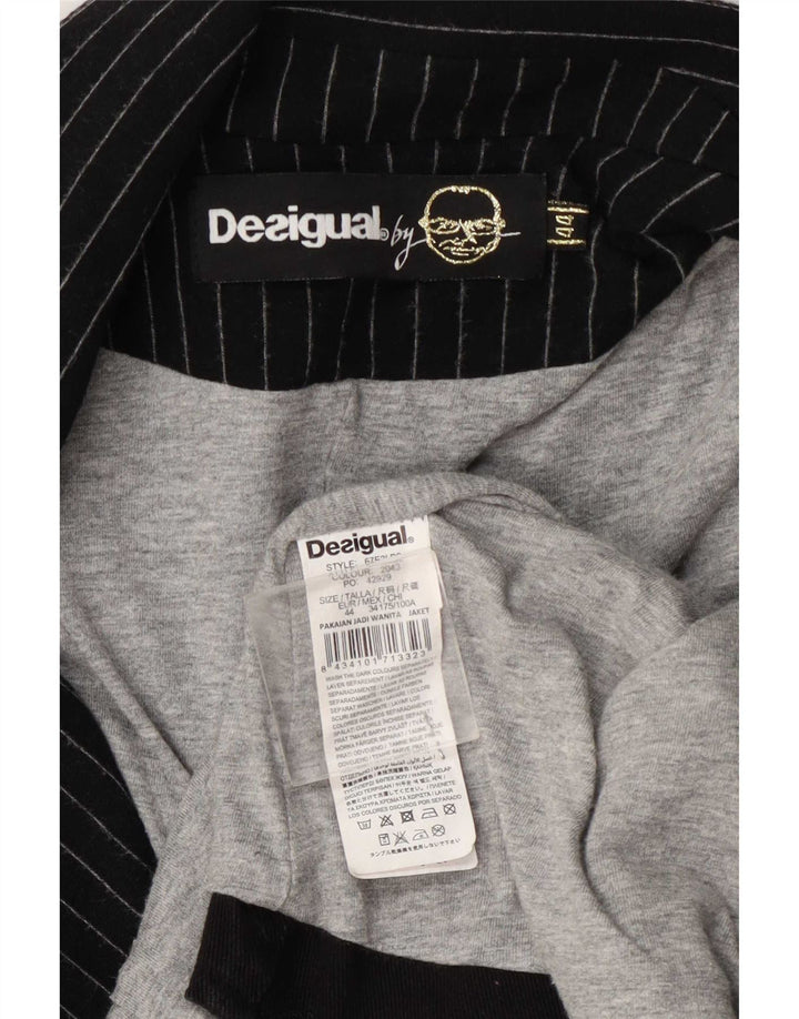 Desigual Γυναικείο μπουφάν σακάκι με 1 κουμπί EU 44 XL γκρι ριγέ βισκόζη