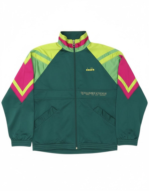 Ανδρική φόρμα γραφικών Diadora Top Jacket UK 38 Medium Green Colourblock