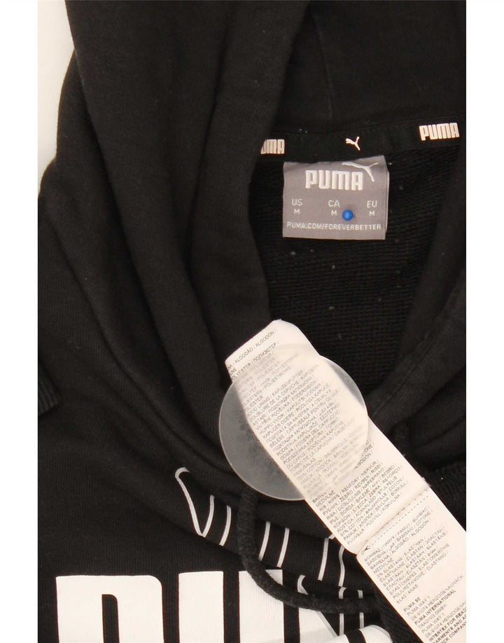 Ανδρικό γραφικό κουκούλα Puma, μεσαίο μαύρο βαμβακερό