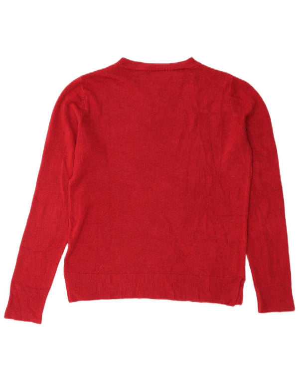 Marks & Spencer Γυναικείο πουλόβερ με λαιμόκοψη UK 10 Small Red Acrylic
