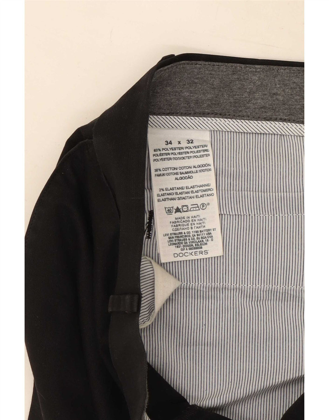 Dockers Ανδρικό ίσιο παντελόνι Chino W34 L32 Μαύρο πολυεστέρα