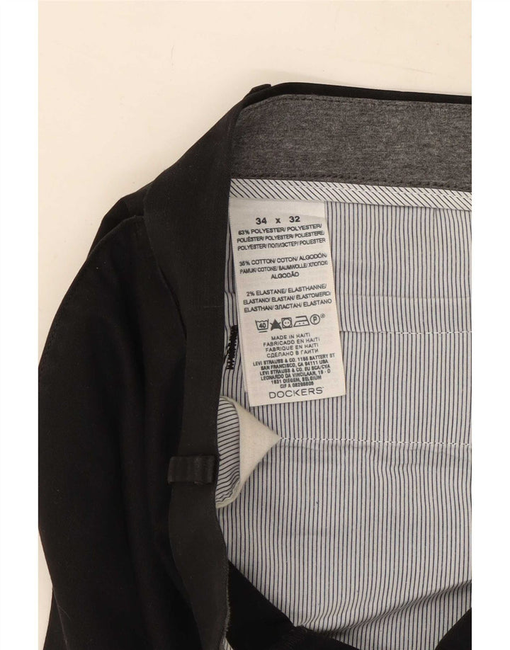 Dockers Ανδρικό ίσιο παντελόνι Chino W34 L32 Μαύρο πολυεστέρα