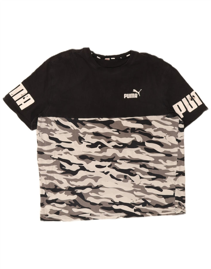 Ανδρικό γραφικό T-Shirt Puma Top Medium Μαύρο Καμουφλάζ