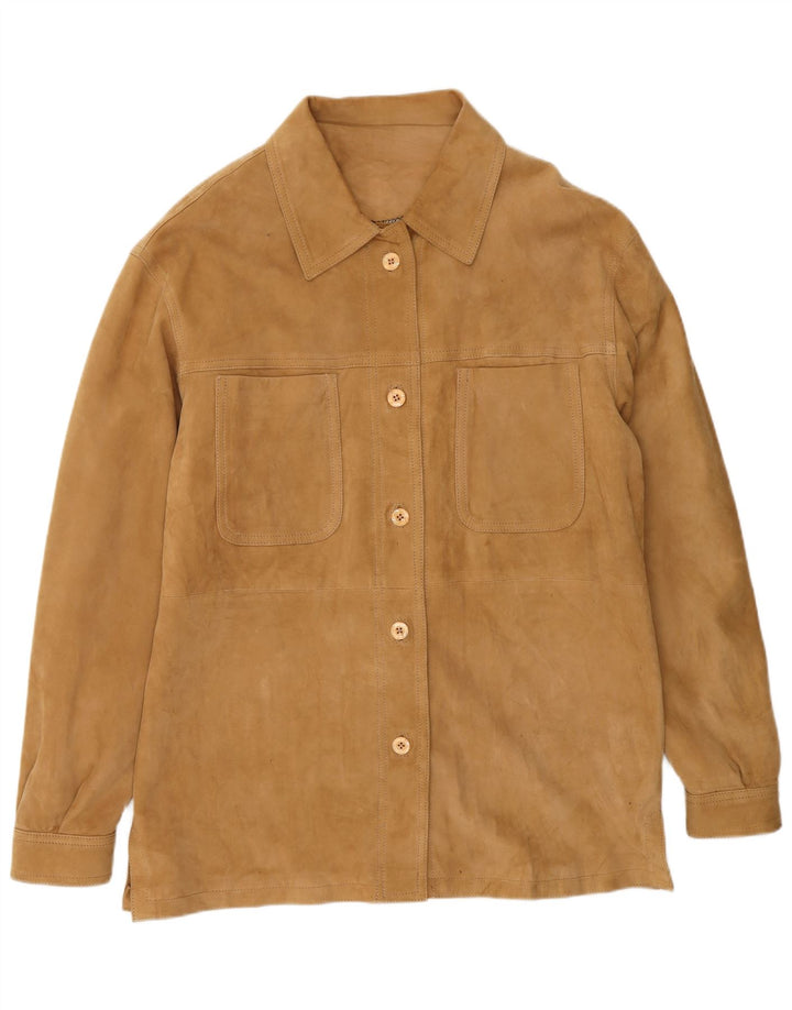 Γυναικείο Suede Jacket VINTAGE Loose Fit UK 18 XL Δερμάτινο καφέ