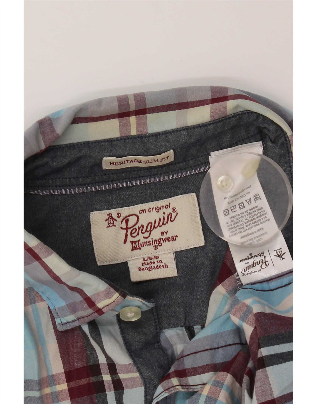 Ανδρικό Penguin Heritage Slim Fit πουκάμισο μεγάλο μπλε βαμβακερό