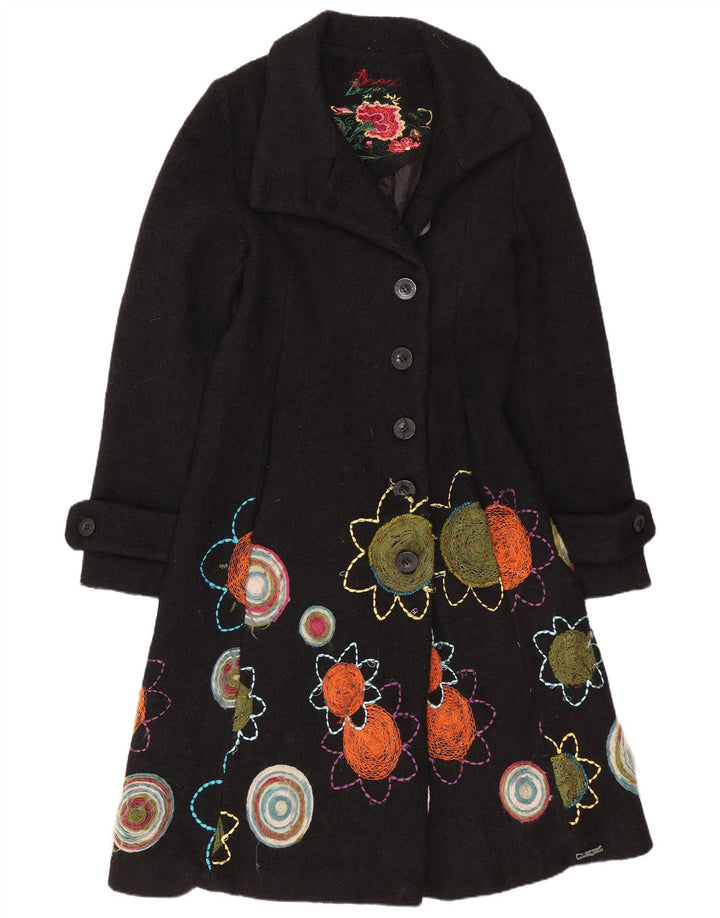 Γυναικείο παλτό Desigual Graphic EU 38 Medium Black Floral Viscose