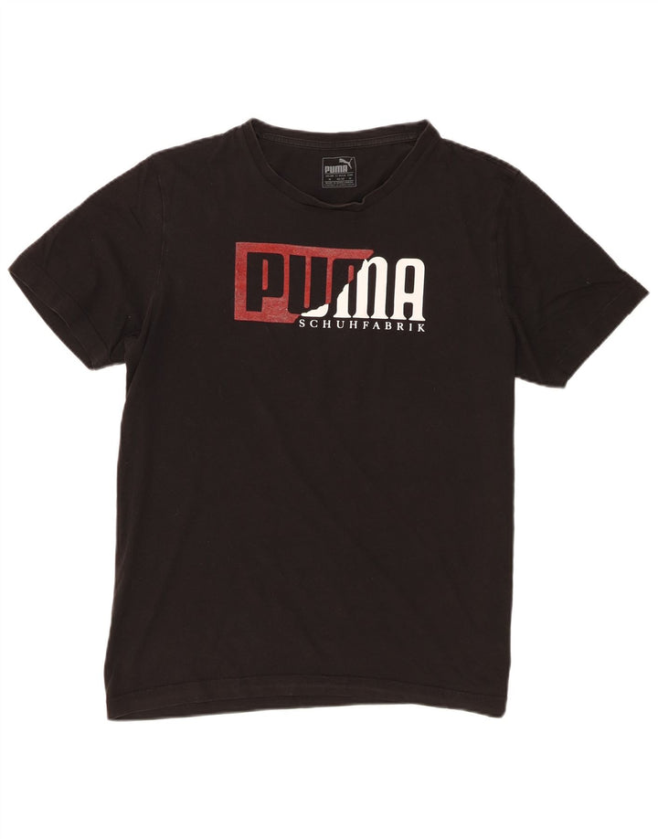 Ανδρικό γραφικό μπλουζάκι Puma, μεσαίο μαύρο βαμβακερό