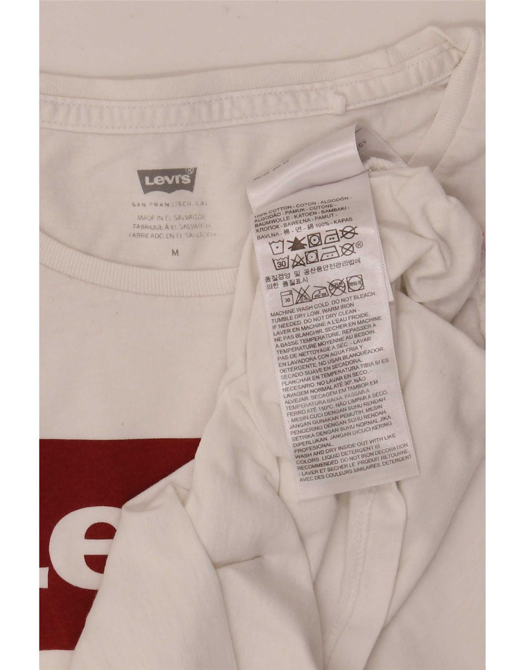 Γυναικείο γραφικό μπλουζάκι Levi's Top UK 14 μεσαίο λευκό βαμβακερό