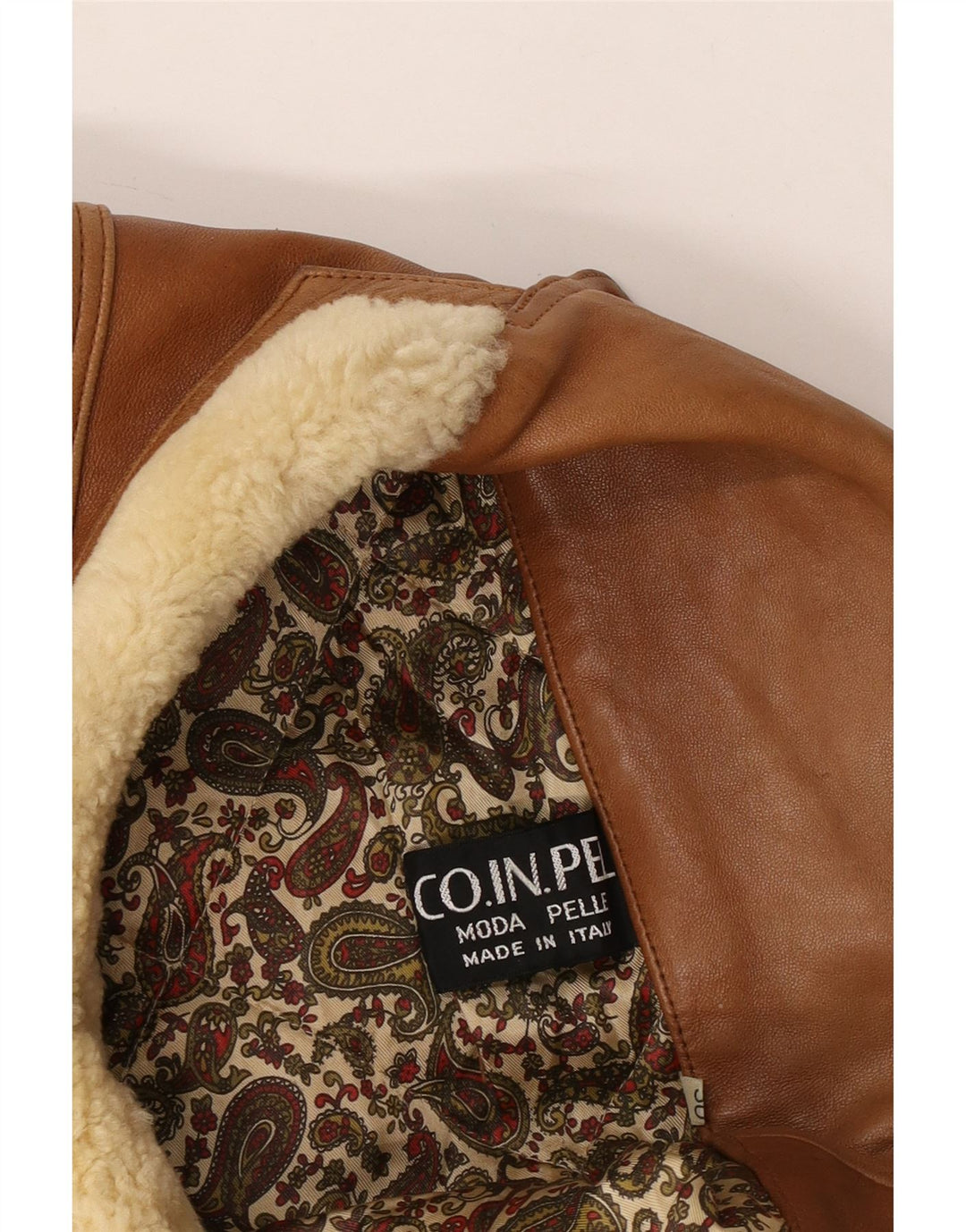 Vintage Ανδρικό Military Μπουφάν UK 40 Large Beige Leather