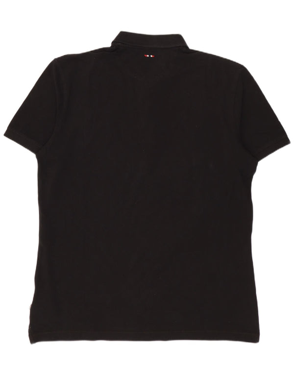 Napapijri Mens Polo Shirt Large Black Cotton