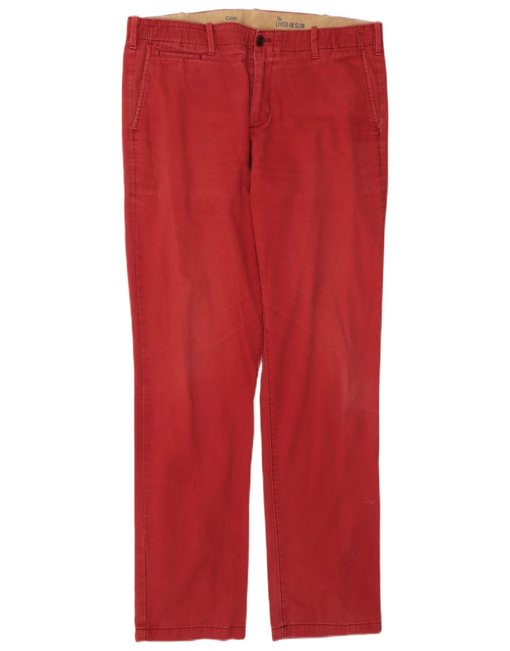 Ανδρικό παντελόνι Gap Slim Chino W36 L34 Κόκκινο βαμβακερό