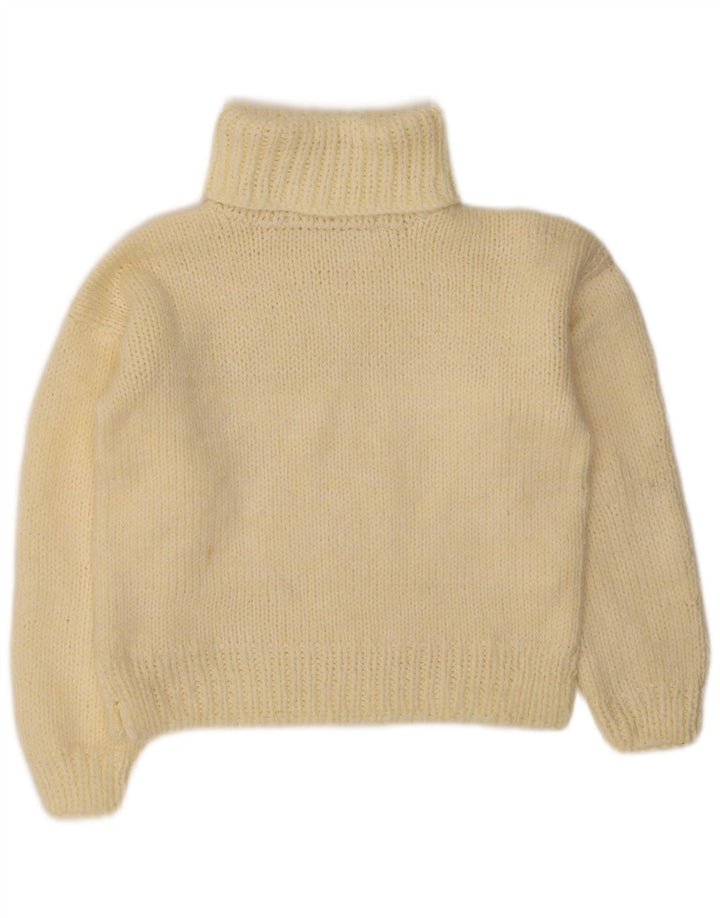 Vintage γυναικείο πουλόβερ με ρολό λαιμόκοψη UK 14 Medium Yellow