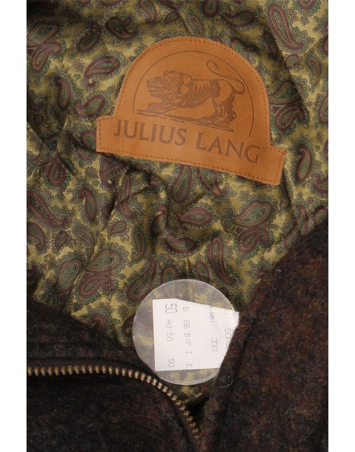 Ανδρικό πανωφόρι Julius Lang UK 40 Large Brown Check Wool