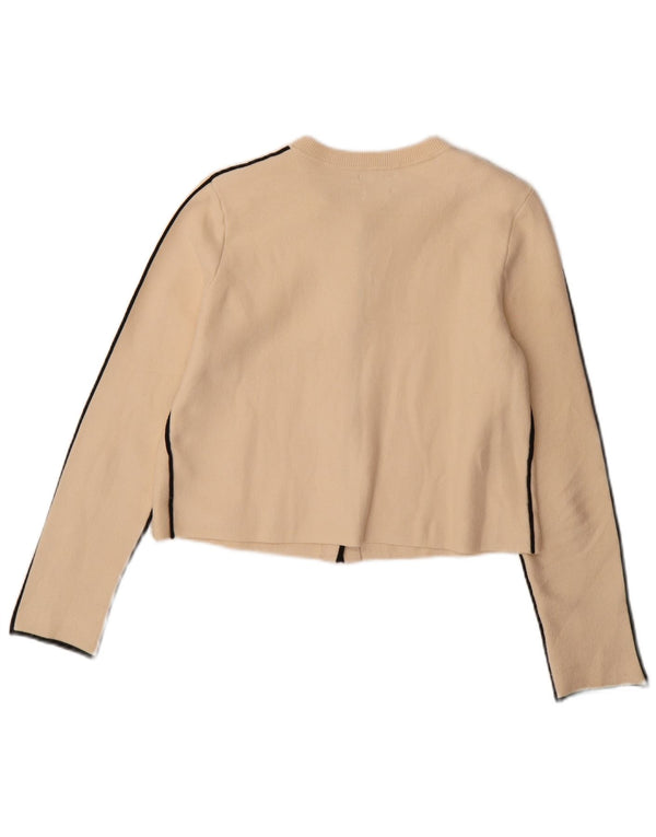 Massimo Dutti Γυναικείο πουλόβερ Crop Cardigan UK 10 Small Beige Viscose