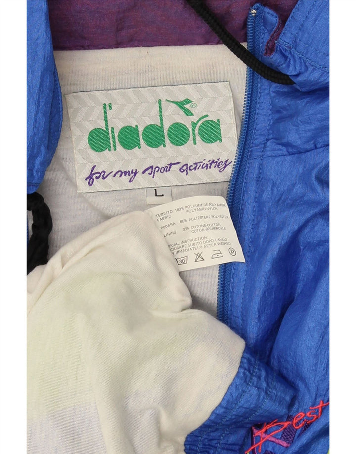Diadora Ανδρική φόρμα μεγάλου μεγέθους, γραφική φόρμα, μπουφάν με μεγάλο μπλε χρώμα