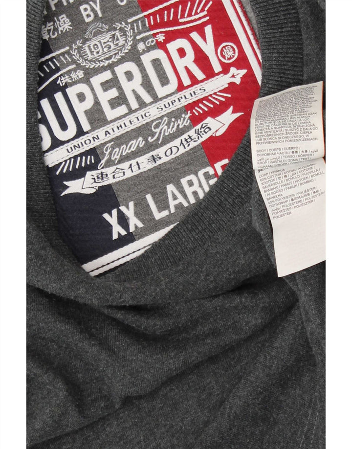Superdry Ανδρικό γραφικό τοπ μακρυμάνικο 2XL γκρι βαμβακερό