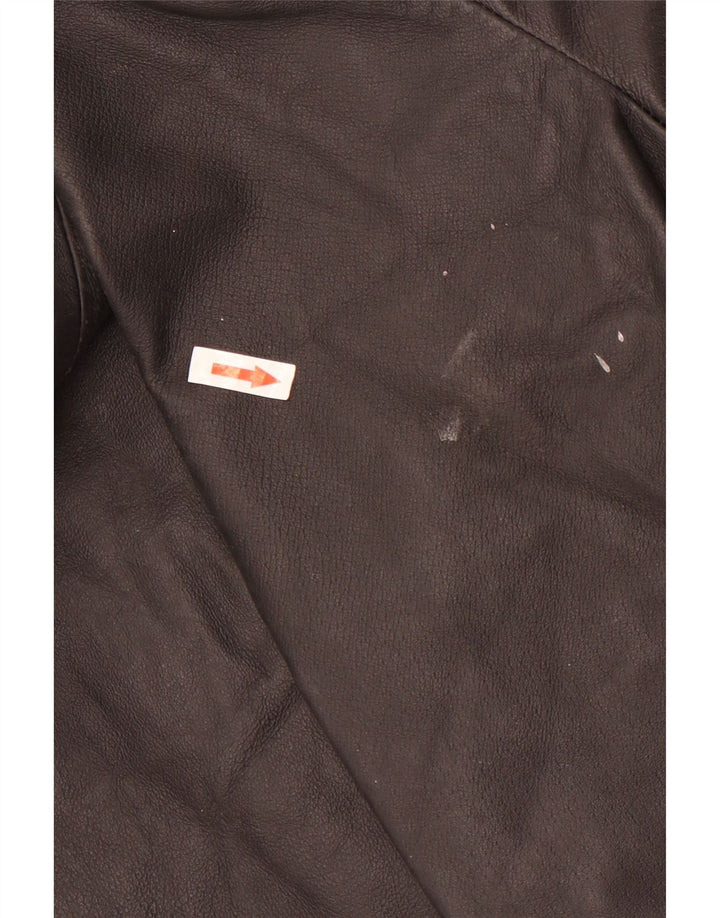 Vintage Ανδρικό Δερμάτινο Σακάκι Μπλέιζερ με 3 Κουμπιά UK 38 Μεσαίο Μαύρο Δερμάτινο