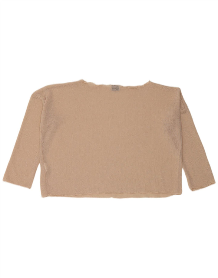 Zara Γυναικεία Crop Oversized μανίκια 3/4 UK 10 Small Beige Polyester