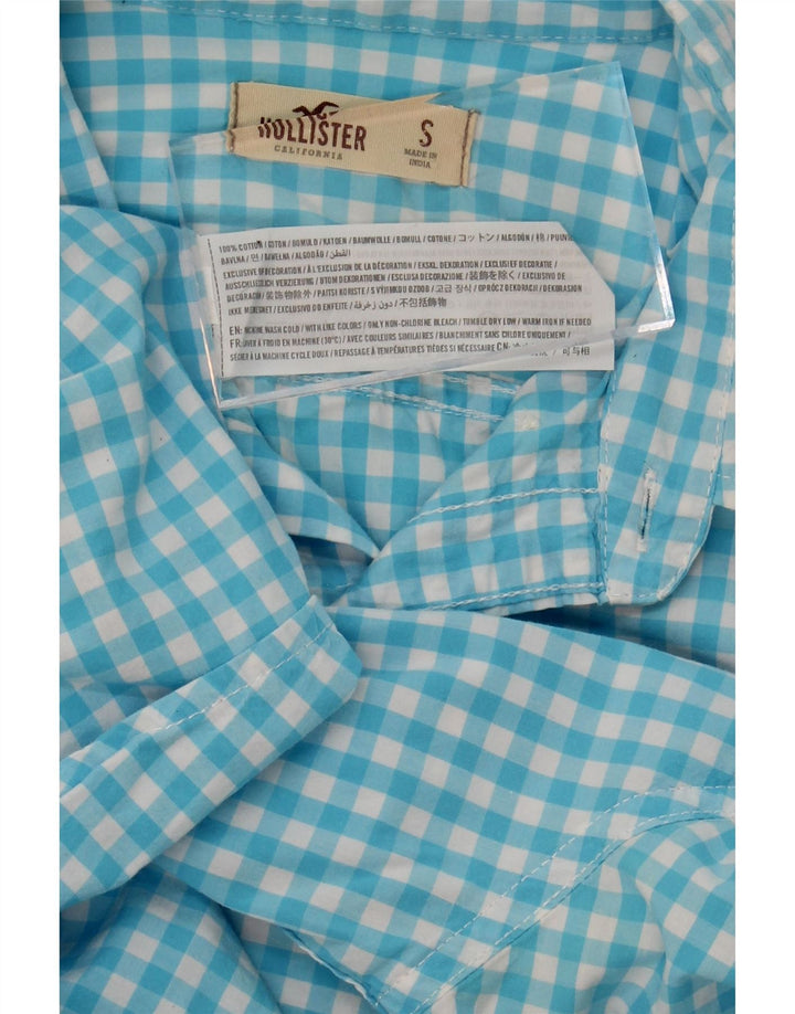 HOLLISTER Mens Shirt Small Blue Gingham Cotton Vintage Hollister and Second-Hand Hollister from Messina Hembry 