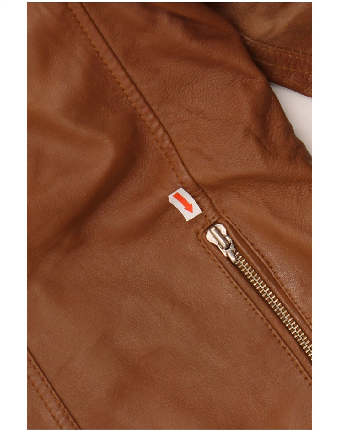 Vintage Ανδρικό Δερμάτινο Biker Jacket UK 40 Large Brown Δερμάτινο