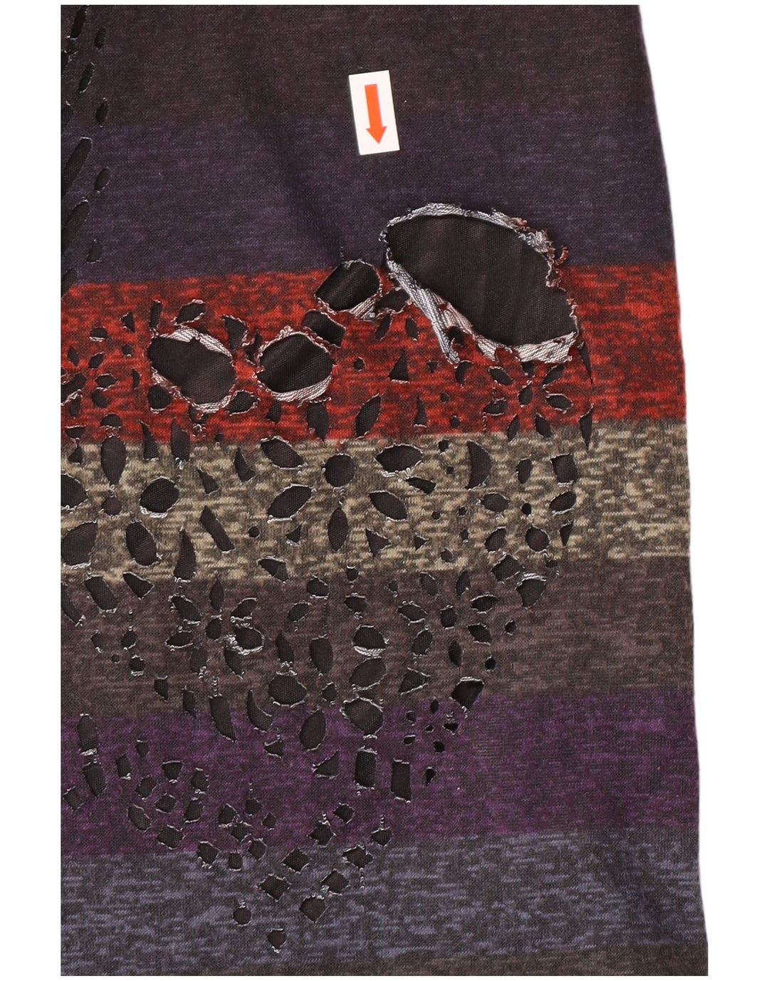 DESIGUAL Γυναικείο φόρεμα με μανίκια 3/4 UK 12 μεσαία πολύχρωμα ριγέ