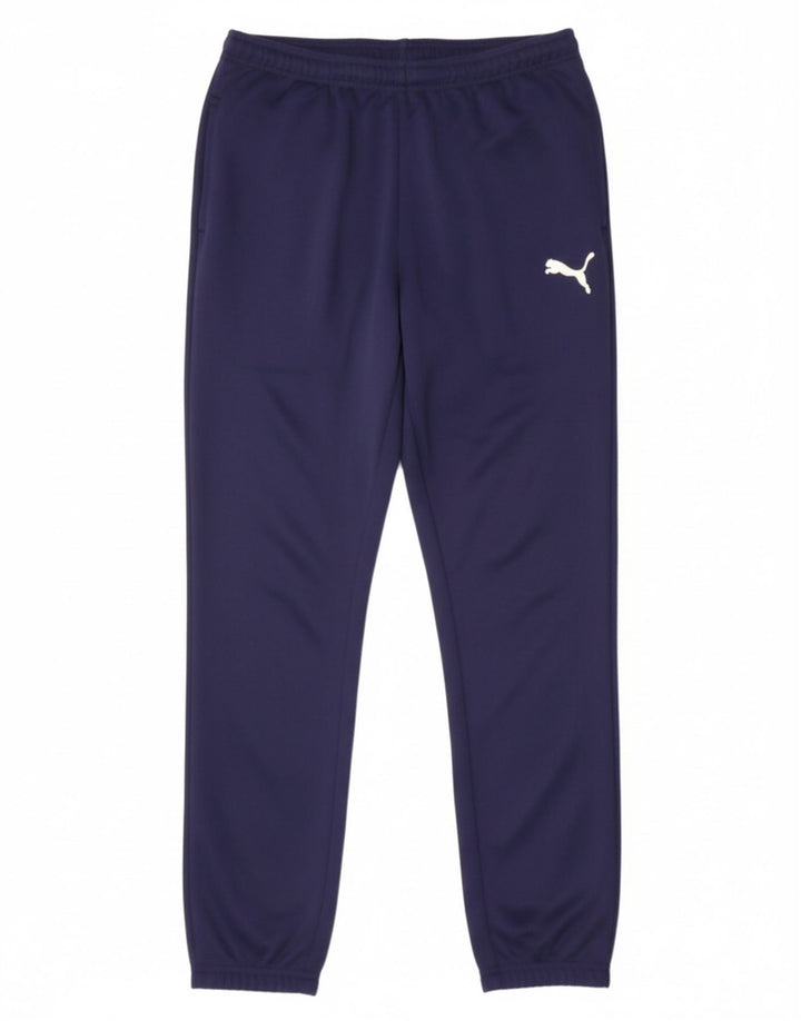 PUMA Mens Tracksuit Trousers Joggers Large  Navy Blue Polyester