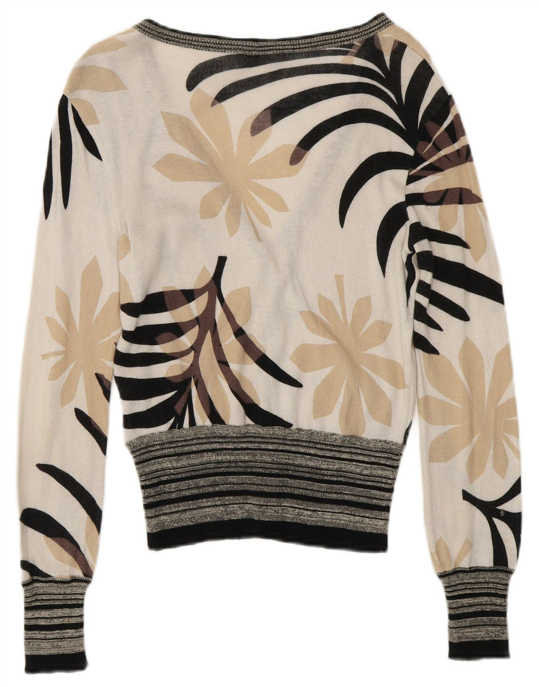 Γυναικείο πουλόβερ ICEBERG Cardigan UK 6 XS Off White Floral βαμβακερό