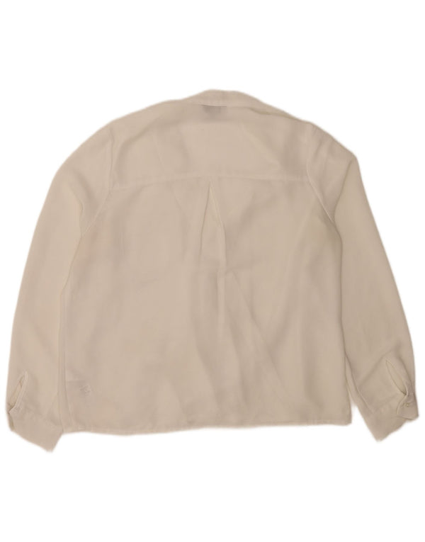 Γυναικεία μακρυμάνικη μπλούζα Topshop Top UK 12 Μεσαίου Λευκού Πολυεστέρα