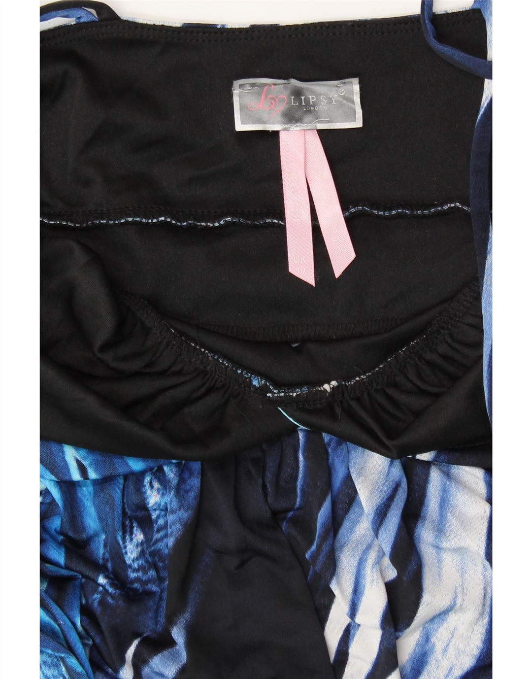 Lipsy Γυναικείο Αμάνικο Maxi Φόρεμα UK 10 Small Blue Floral