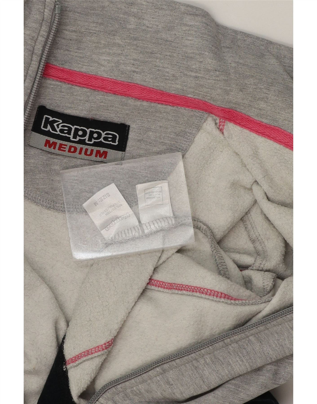 KAPPA Womens Tracksuit Top Jacket UK 14 Medium Grey Colourblock Cotton Vintage Kappa and Second-Hand Kappa from Messina Hembry 