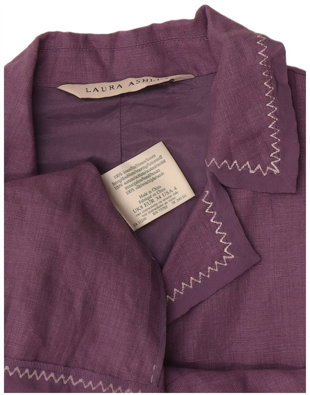 Laura Ashley Γυναικείο σακάκι με 3 κουμπιά σακάκι UK 8 Small Purple Len