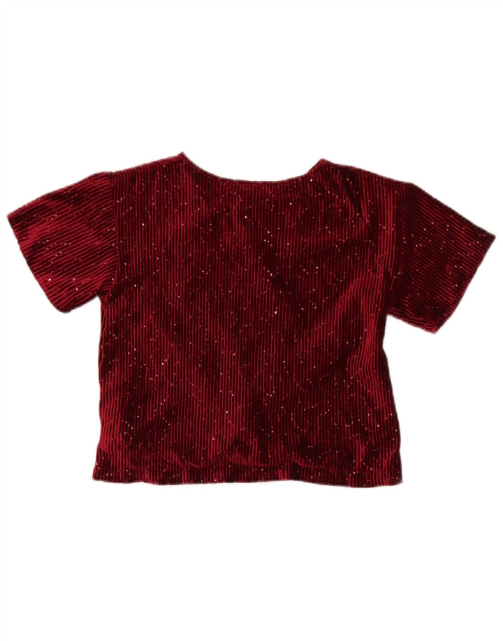 Zara Girls Velor Μπλούζα Top 9-10 Years Red Polyester