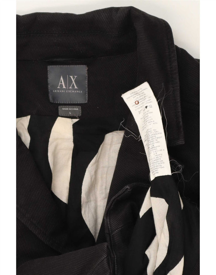 Armani Exchange Γυναικείο μπουφάν Bolero με 3 κουμπιά UK 14 μεγάλο μαύρο βαμβακερό