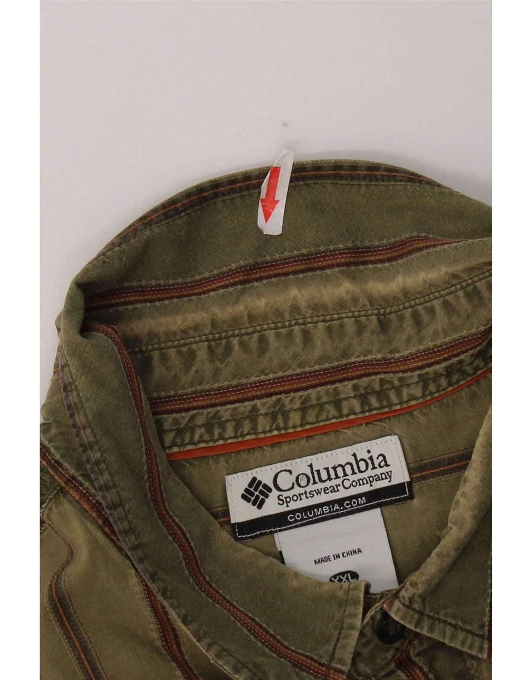 Γυναικείο πουκάμισο Columbia 2XL Χακί ριγέ βαμβακερό
