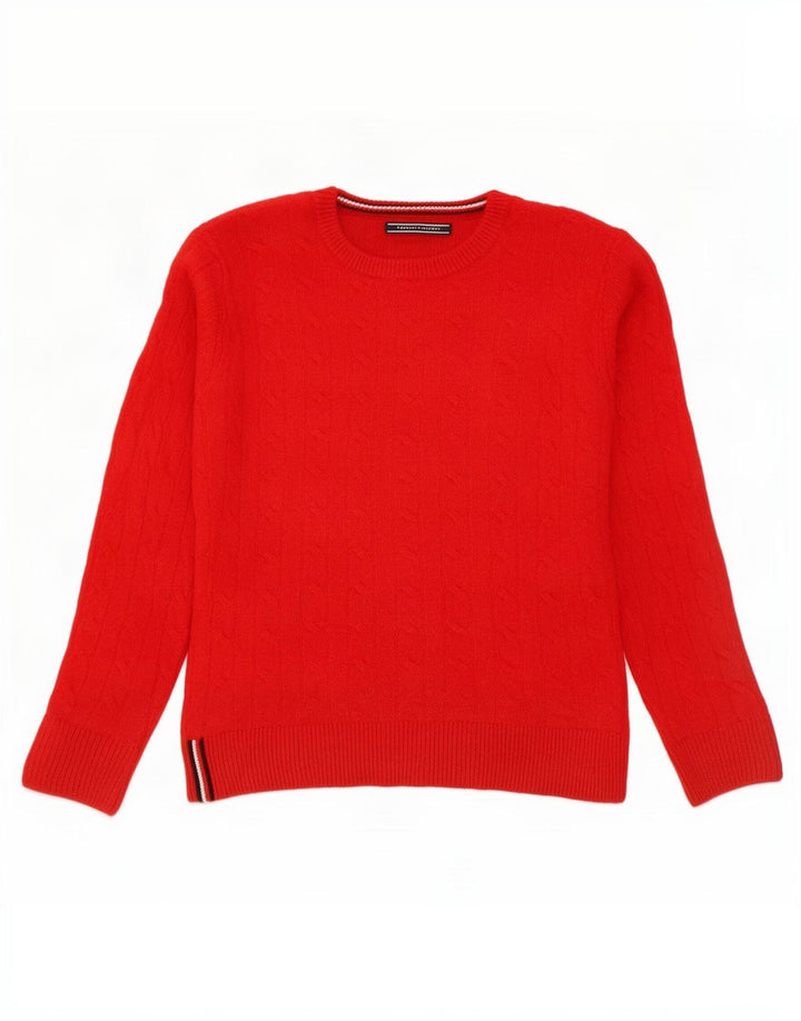 Γυναικείο πουλόβερ Tommy Hilfiger Crew Neck Jumper UK 14 Μεσαίο κόκκινο μαλλί