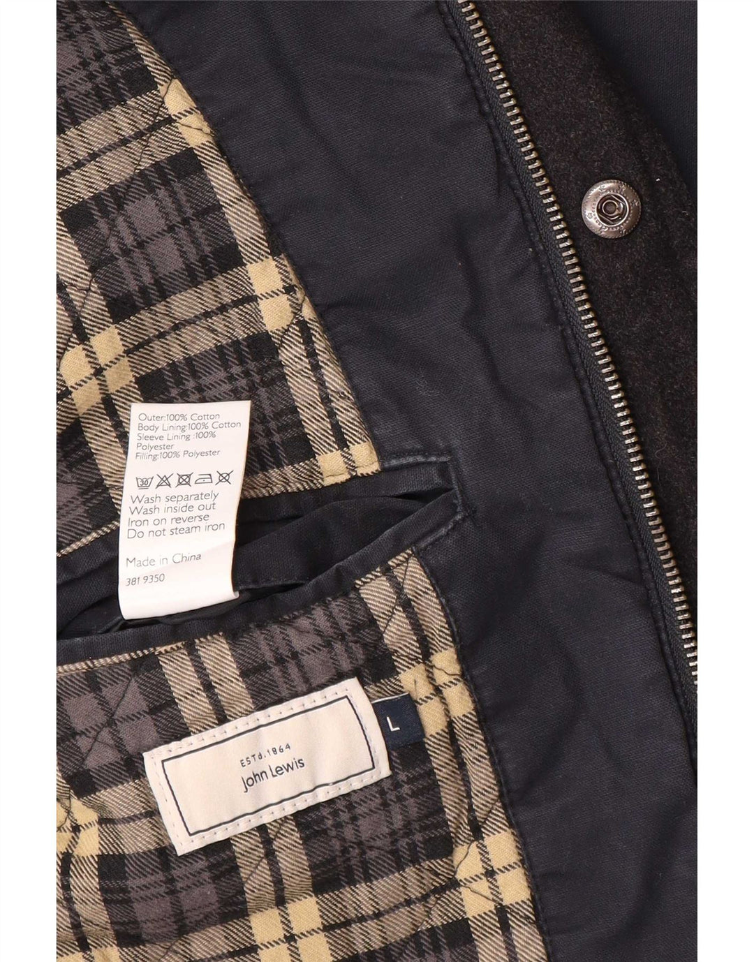 John Lewis Ανδρικό Utility Jacket UK 40 Large Navy Blue Cotton